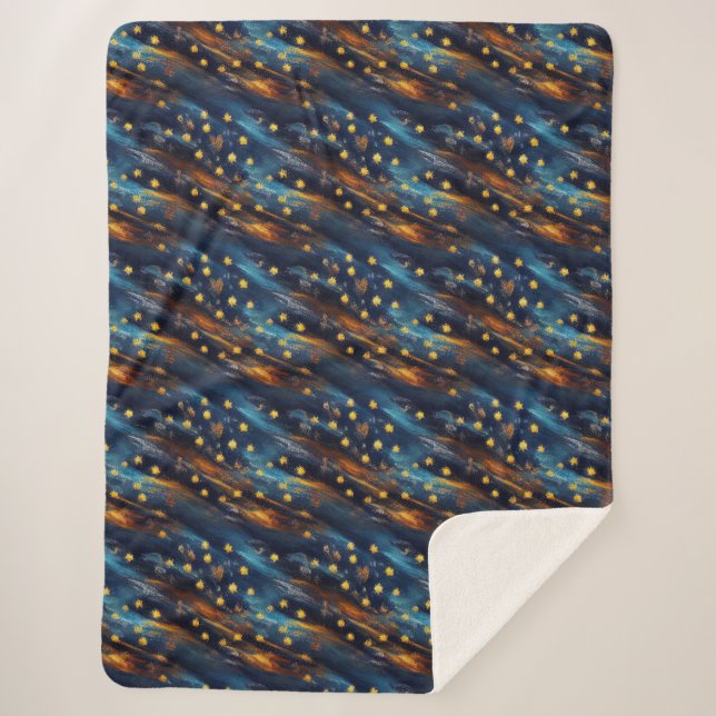 Sky of Stars Sherpa Blanket (Front)