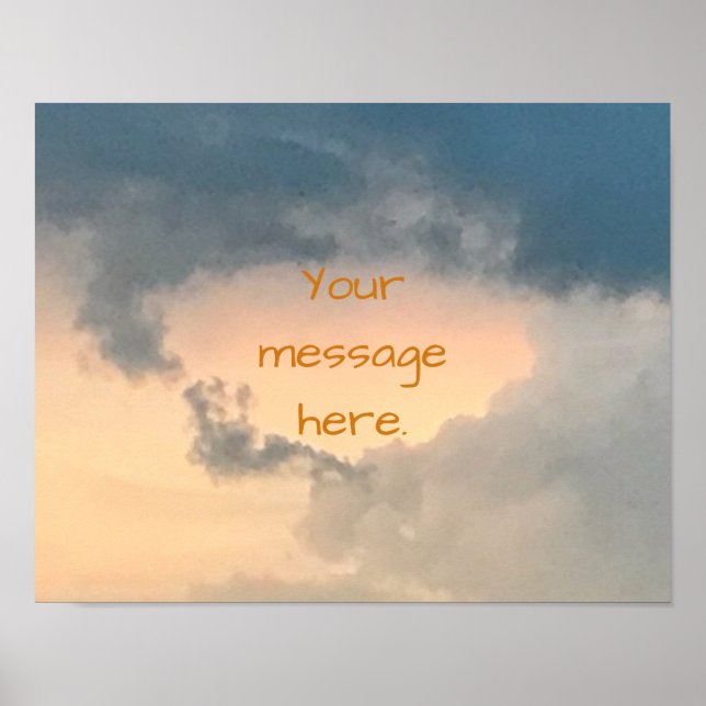 Sky Opening Bright Center Your Message Posters (Front)