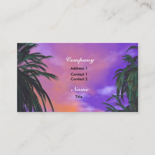 Customizable Sky Palms - Business Business Card