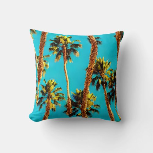 Sky Palms Throw Pillow