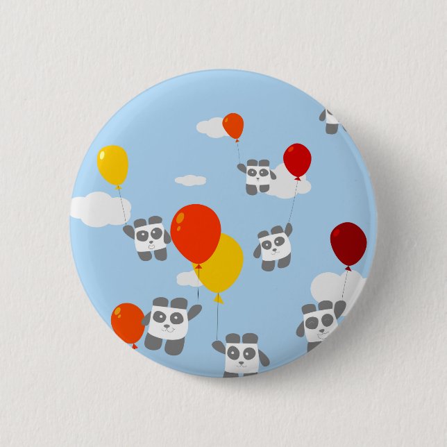 Sky Pandas Pinback Button (Front)