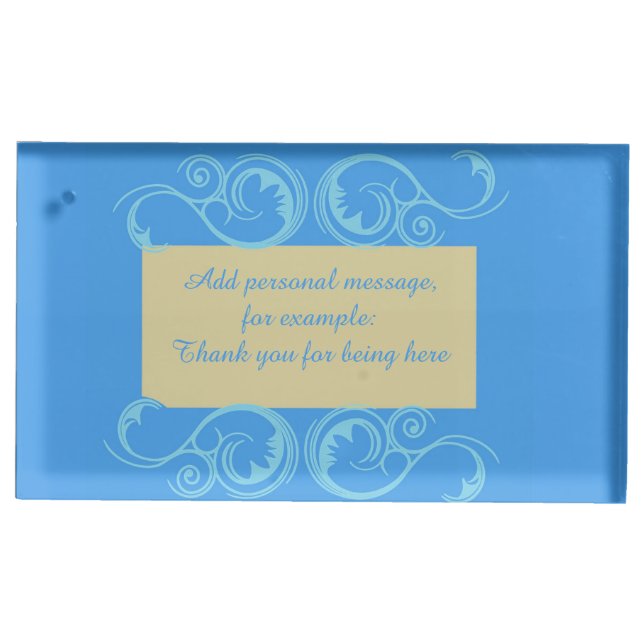 Sky Personalised Place Card Holder (Front)
