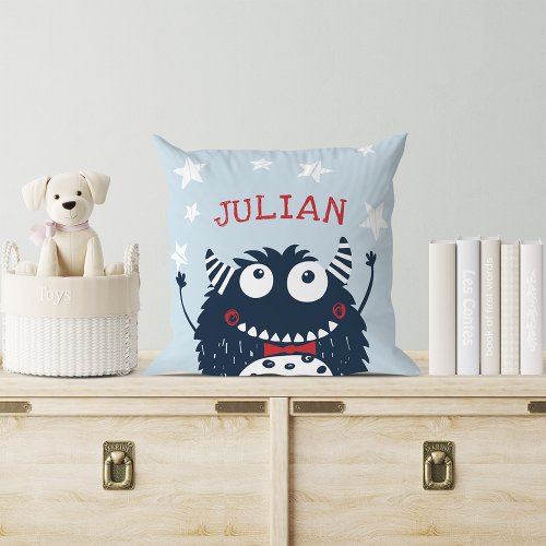 Sky  Personalized Monster Throw Pillow