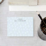 Sky | Personalized Science Teacher Post-it Notes<br><div class="desc">Wow your child's favorite teacher at the holidays or teacher appreciation week with these cool personalized notes featuring a science themed pattern of microscopes, beakers, atoms, and books on a pastel sky blue background. Personalize with your science teacher's name and an additional line of custom text (shown with "a note...</div>