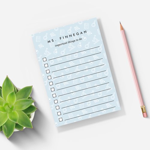 Sky  Personalized Science Teacher To_Do List Post_it Notes