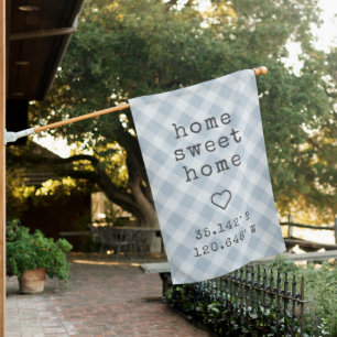 Sky Plaid   Home Sweet Home Custom Coordinates House Flag