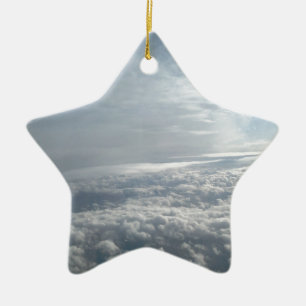 Sky, Plane View, Beautiful Clouds Ceramic Ornament