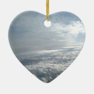 Sky, Plane View, Beautiful Clouds Ceramic Ornament