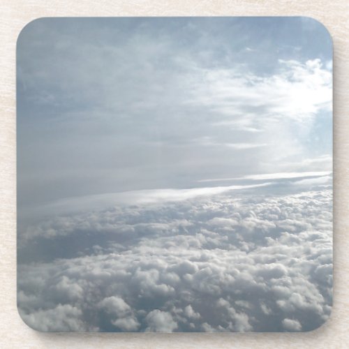 Sky Plane View Beautiful Clouds Coaster