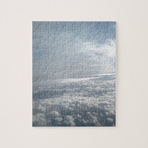 Sky Plane View Beautiful Clouds Jigsaw Puzzle