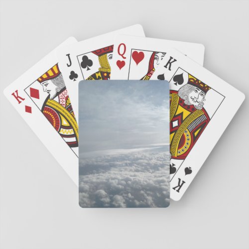 Sky Plane View Beautiful Clouds Playing Cards