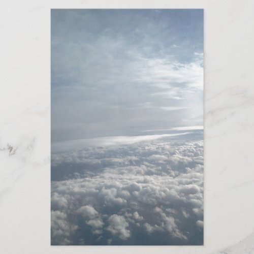 Sky Plane View Beautiful Clouds Stationery