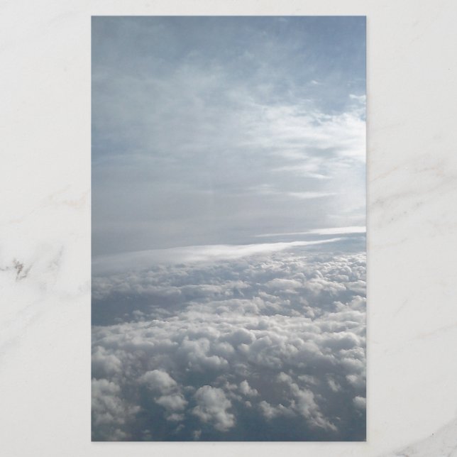 Sky, Plane View, Beautiful Clouds Stationery (Front)