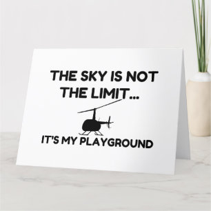 SKY PLAYGROUND Helicopter Letterpress Thank You Card