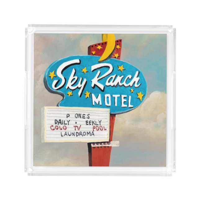 Sky Ranch Motel Sign Acrylic Tray (Front)