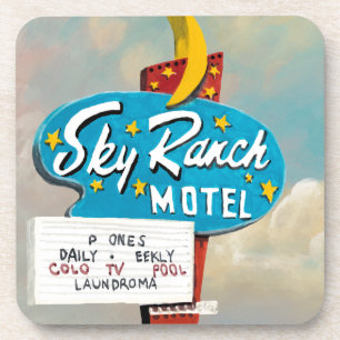 Sky Ranch Motel Sign Beverage Coaster