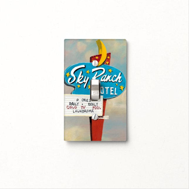 Sky Ranch Motel Sign Light Switch Cover (In Situ)