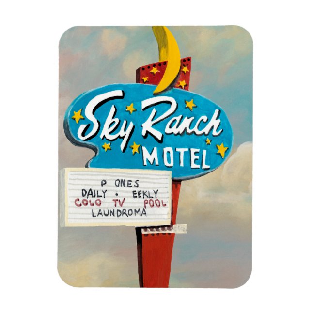 Sky Ranch Motel Sign Magnet (Vertical)