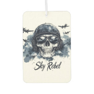 Sky Rebel Skull with Pilot Helmet and Sunglasses Air Freshener
