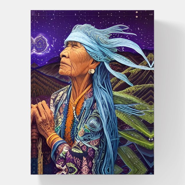 Sky Road Walker Native American Fantasy Art Paperweight (Vertical)