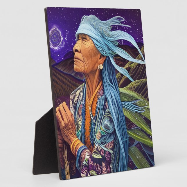 Sky Road Walker Native American Fantasy Art  Plaque (Side)
