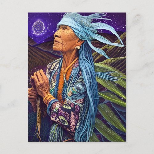 Sky Road Walker Native American Fantasy Art   Postcard