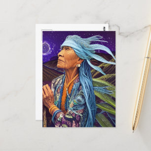 Sky Road Walker Native American Fantasy Art Postcard