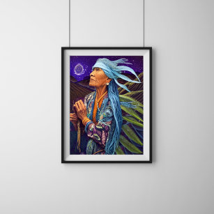 Sky Road Walker Native American Fantasy Art Poster
