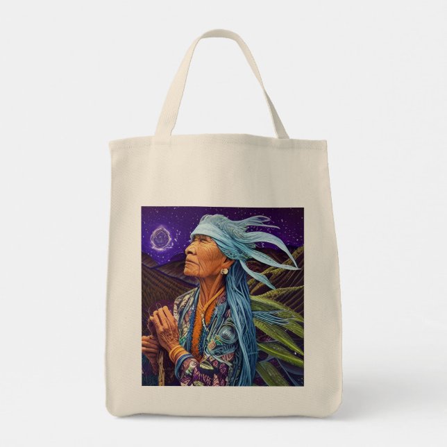 Sky Road Walker Native American Fantasy Art Tote Bag (Back)