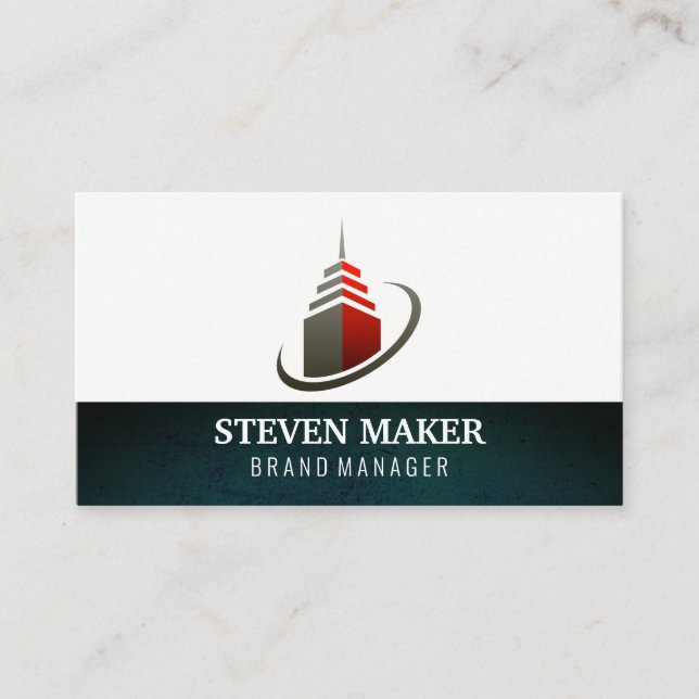 Sky Scraper Building Icon Business Card (Front)