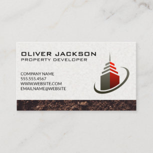 Sky Scraper Building Icon   Dirt Business Card
