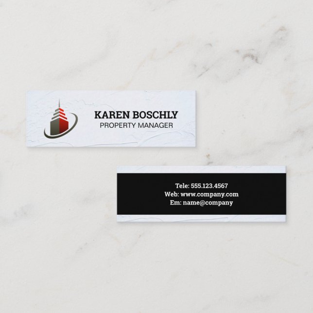 Sky Scraper Building Icon Mini Business Card (Front/Back)