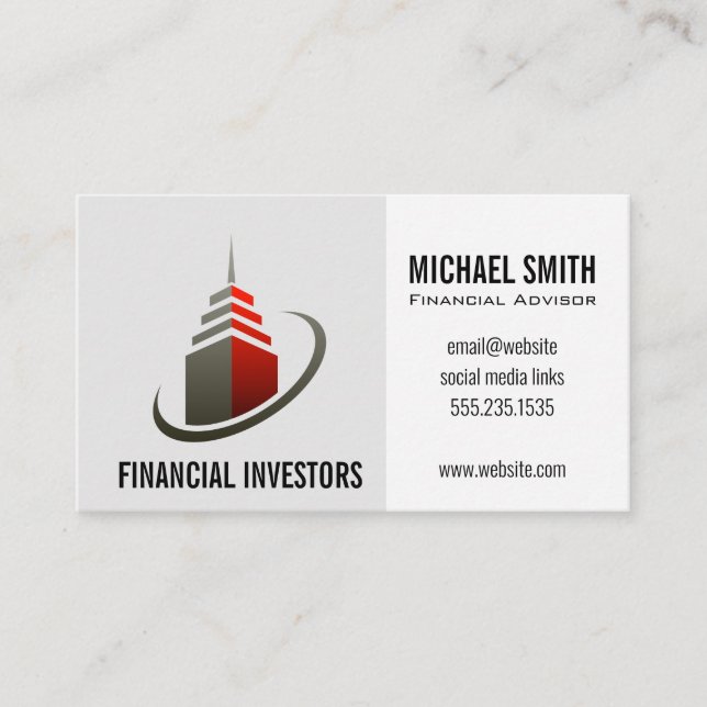 Sky Scraper Building | Investments | Business Card (Front)