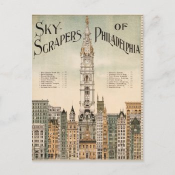 Sky Scrapers Of Philadelphia Postcard by figstreetstudio at Zazzle