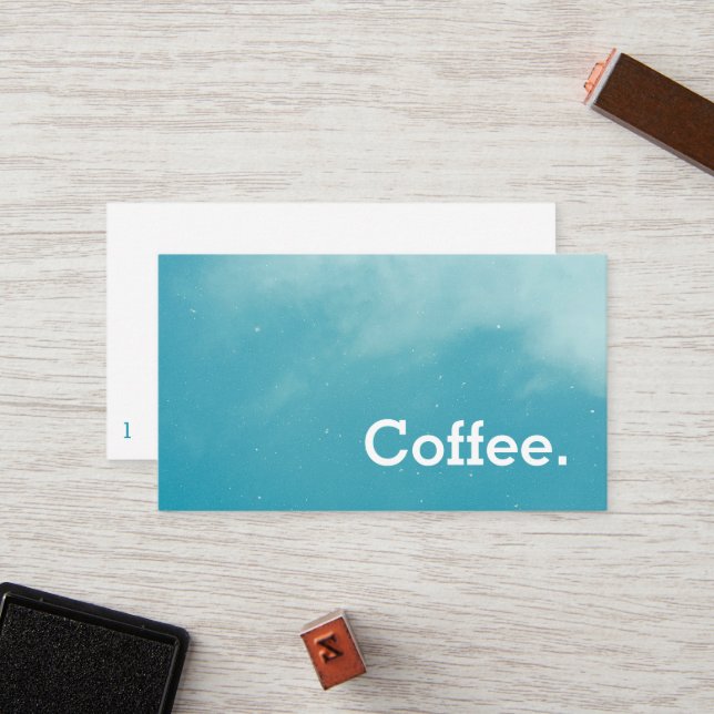 Sky Simple Loyalty Coffee Punch-Card Card (Front/Back In Situ)