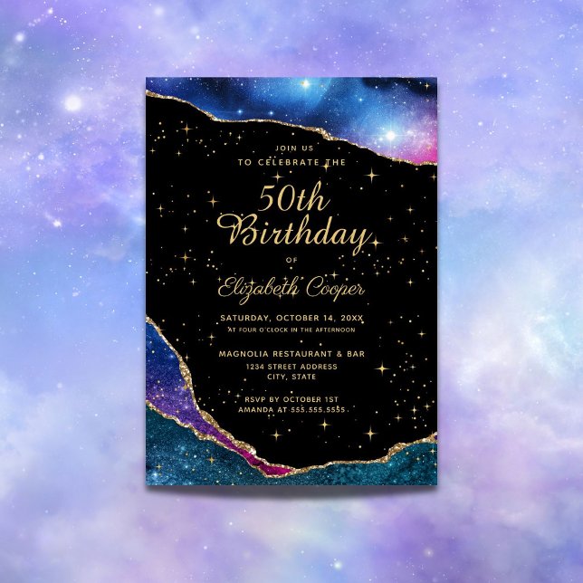Sky Stars Celestial 50th Birthday Invitation (Creator Uploaded)