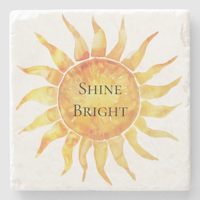 Sky Sun Shine Bright Stone Coaster (Front)