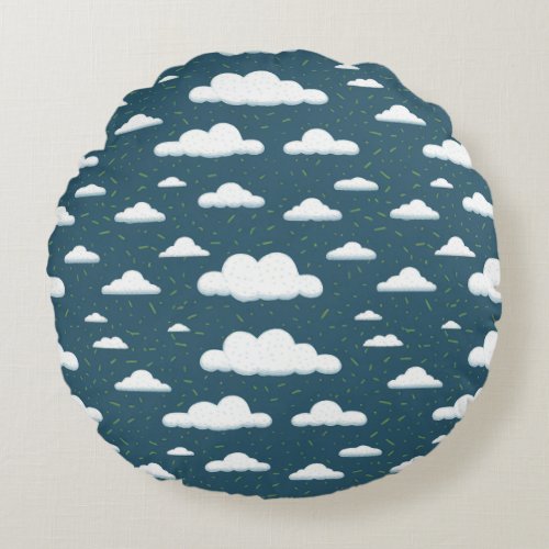 SKY SYMPHONY A DANCE OF CLOUDS ROUND PILLOW