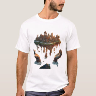 🎹 Sky Symphony Floating Piano World in the Clou T-Shirt