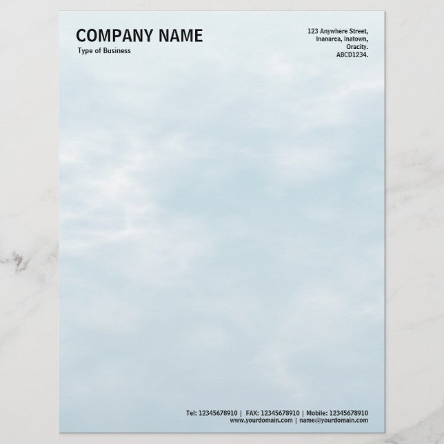 Sky Texture 01 Letterhead (Front)