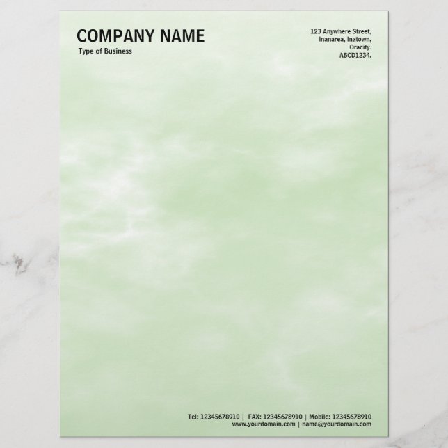 Sky Texture 01 Light Green Letterhead (Front)