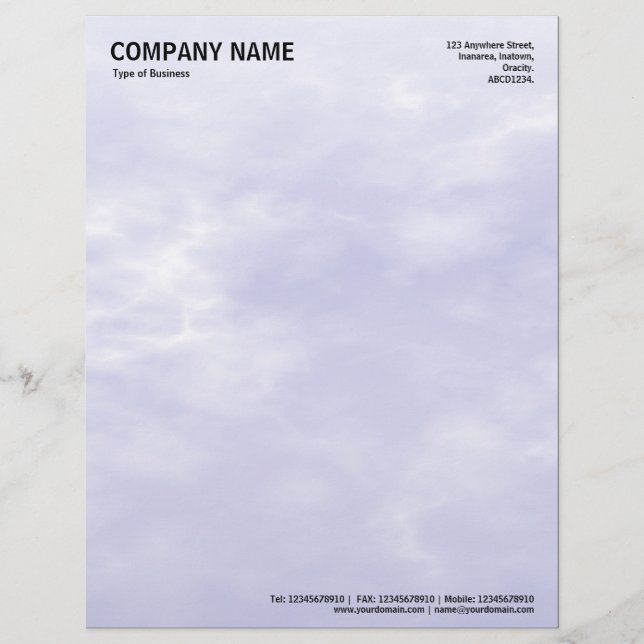 Sky Texture 01 Light Purple Letterhead (Front)