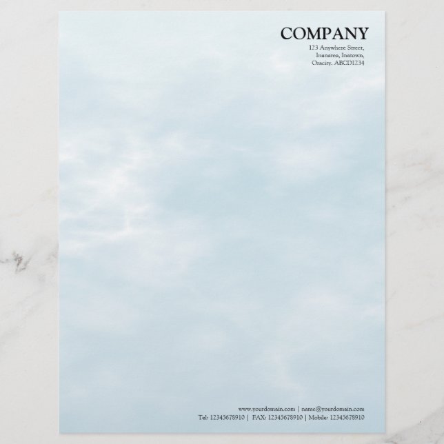 Sky Texture 02 Letterhead (Front)