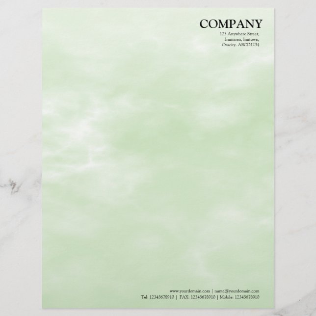 Sky Texture 02 Light Green Letterhead (Front)