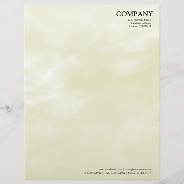 Sky Texture 02 Light Yellow Letterhead (Front)