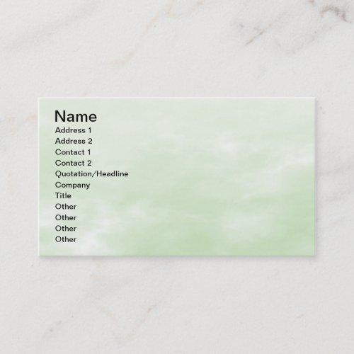 Sky Texture - Light Green Business Card Template