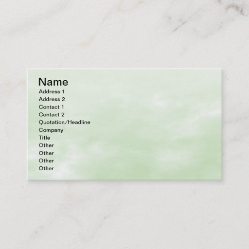 Customizable Sky Texture - Light Green Business Card Template