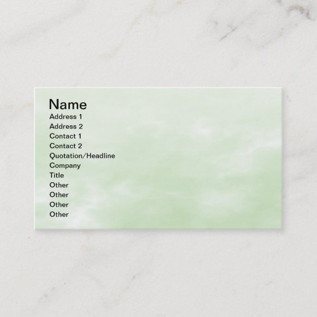 Sky Texture - Light Green Business Card (Front)