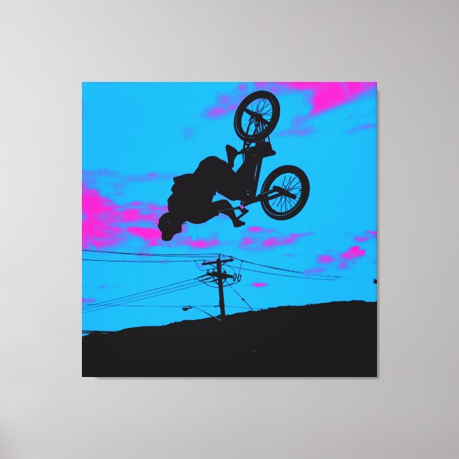 Sky Trekking - BMX Rider Canvas Print (Front)