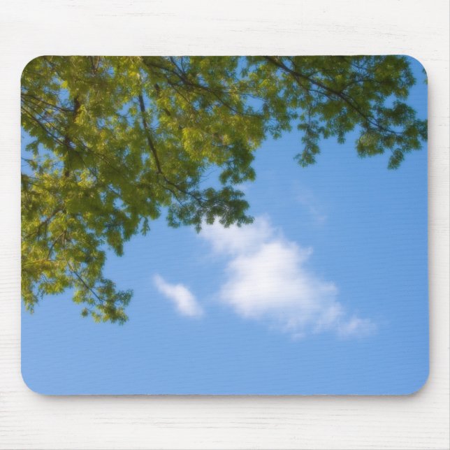 sky view with tree top mouse pad (Front)